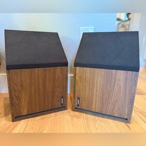 Bose Black and Brown Wooden Speakers